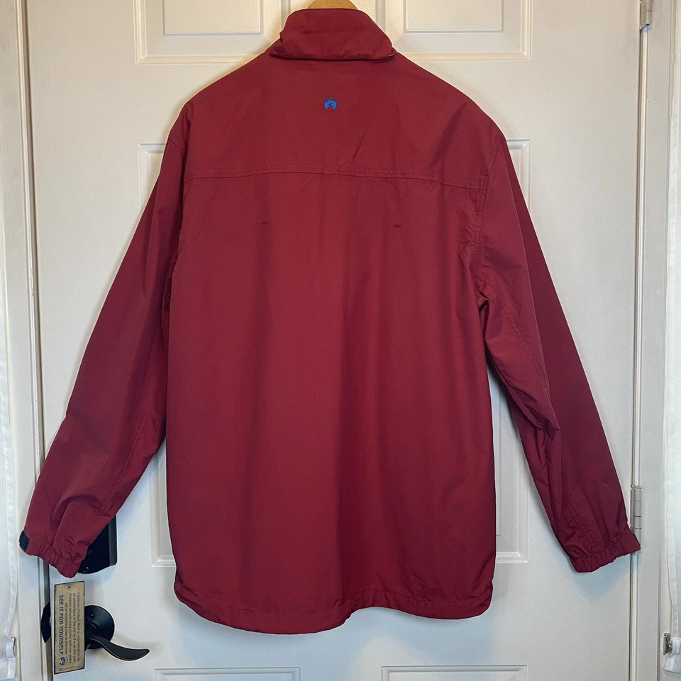 Field Gear NWT Jacket Men’s M Red Nylon Hooded Full Zip Lined Windbreaker - Image 2 of 4