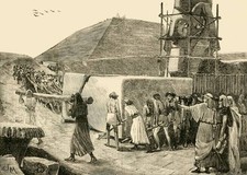 Building a Pyramid 1890 Most Ancient Egyptian buildings were made - Old Photo