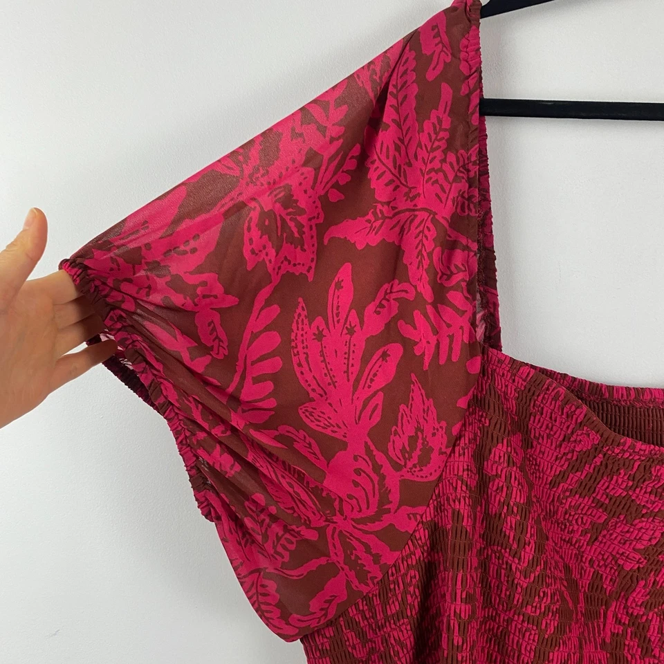 Vestido Torrid Tea Largo Corpiño Calado Línea A Talla 6X Rojo Marrón Bolsillos Foto 4 de 4