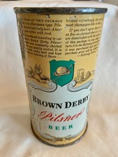 FLAT TOP BEER CAN EMPTY BROWN DERBY 42-20 RAINIER BREWING SAN FRANCISCO CA.  OI