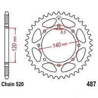 Kettenrad Stahl 42-ZäHne 520-Teilung FüR Kawasaki KLE 500 B Bj. 2005-2007