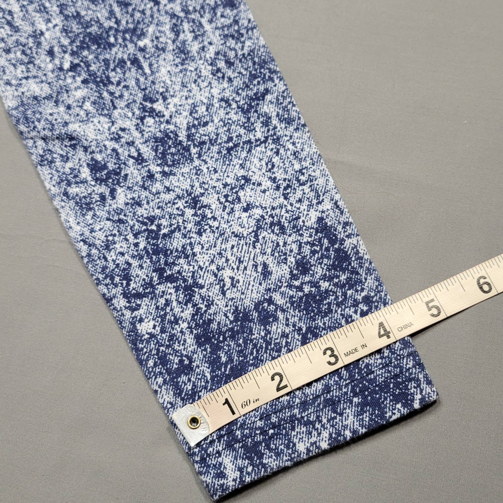 Modern Lux Blue White Leggings Chambray Stretch Classic Skinny Pant Women Size M