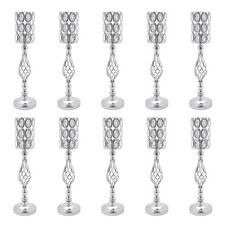 10Pcs Metal Wedding Table Centerpieces Crystal Flower Vase Stand Party Decor