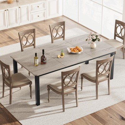 78.7'' Rectangle Dining Room Table for 6-8 People, Industrial Wood Kitchen Table
