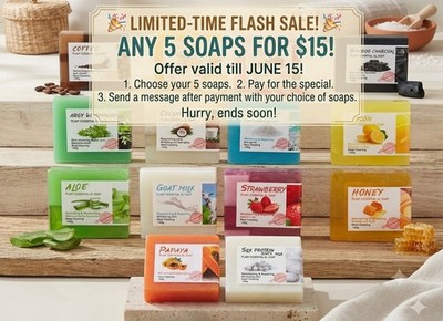 5 plant essential Handmade oil soaps 100g  for just $15