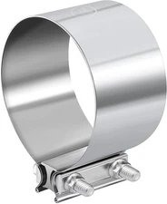 1 4" Inch Stainless Steel Lap Joint Exhaust Clamp Muffler Sleeve Coupler Silver