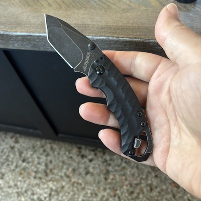 Kershaw Shuffle II Folding Knife Black Tanto Blackwash 4'' 8750TBLKBW Black Blade