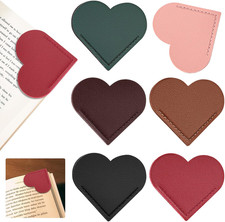 6 Pcs Leather Heart Bookmarks, Bookmarks for Women, Cute Heart Bookmark Corner,