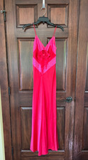 LoveShackFancy Red and Pink Serita Silk Slip Dress - Size XS - NWT