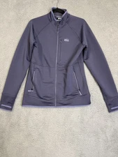 REI Co-op Jacket Mens Medium Gray Polartec Full Zip Grid Fleece Outdoor Hiking