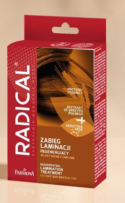 RADICAL regenerating lamination treatment for dry and brittle hair horsetail