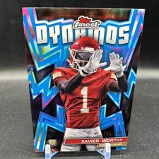 Xavier Worthy Sky Blue Refractor /150 2024 Topps Finest - Dynamos #DYN-15 (RC)