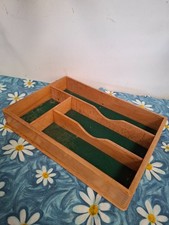 Antique Vintage Pine Cutlery Tray Holder Kitchen Trug Storage