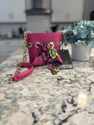 Versace Jeans Couture fuchsia pink bucket bag