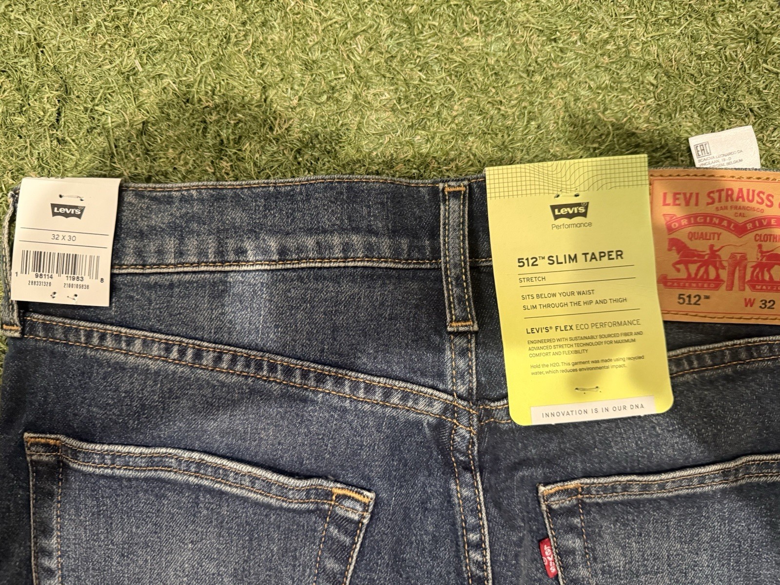 Levi's 512 Men's Jeans Blue Denim, Slim Taper Stretch Fit, 32/30 Brand New W Tag thumbnail 3