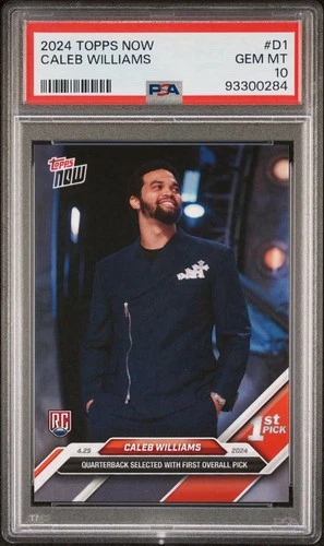 2024 Topps Now - Caleb Williams #D1 (RC) 1st Pick Draft PSA 10 - Chicago Bears