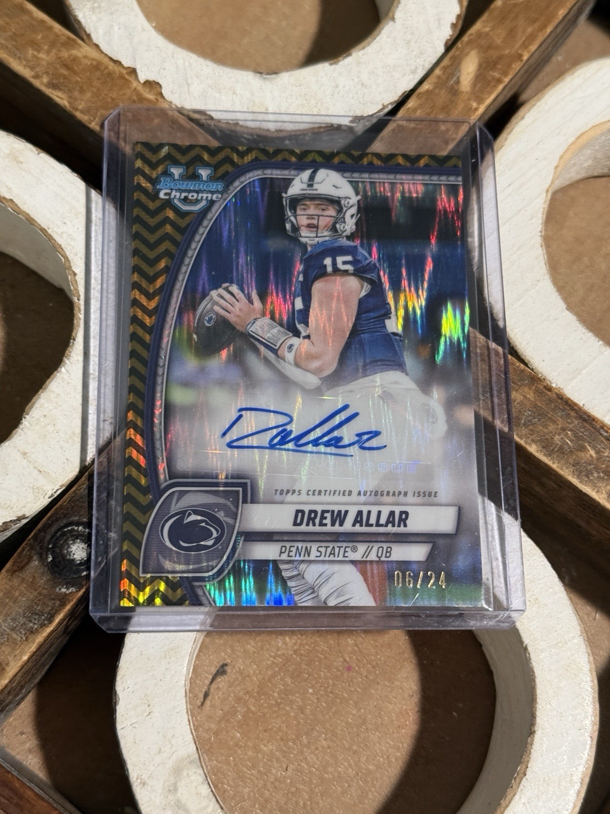 2024 Bowman U Chrome Drew Allar Penn State Black Gold Stealth Auto 6/24