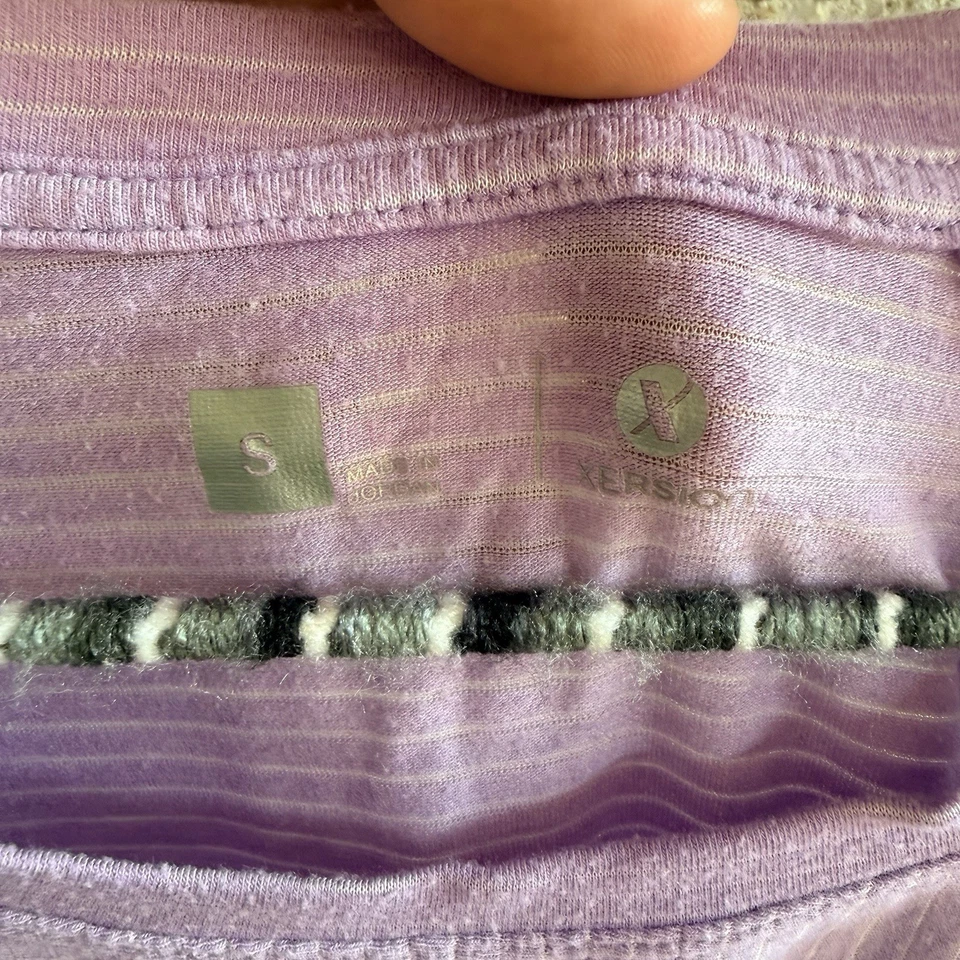 Xersion Lavender White Striped Tank Top Women’s Small - Image 2 of 4