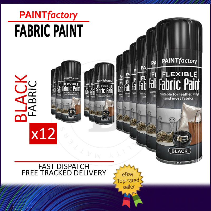 Black Fabric Spray Paint Aerosol Flexible Leather Vinyl Clothes Textile
