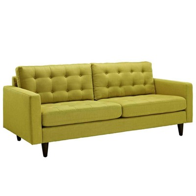 MODWAY Sofa 84.5'' Empress Wheatgrass Polyester 4-Seater Tuxedo W/ Square Arms