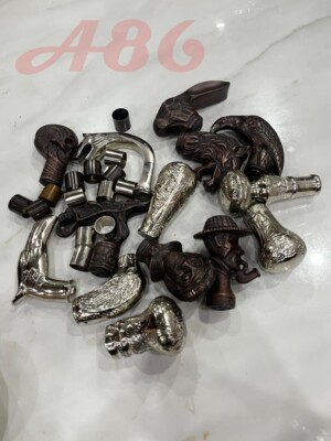 Menge 14 handgefertigte Designer Arbeit Kopf Griff Gehstock Stock Geschenk