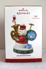 Hallmark Keepsake Ornament One Snowman Band Magic Sound Motion Music 2013