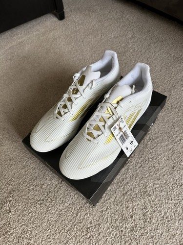 adidas F50 League FG/MG White/Gold Soccer Cleats Men’s US size 9