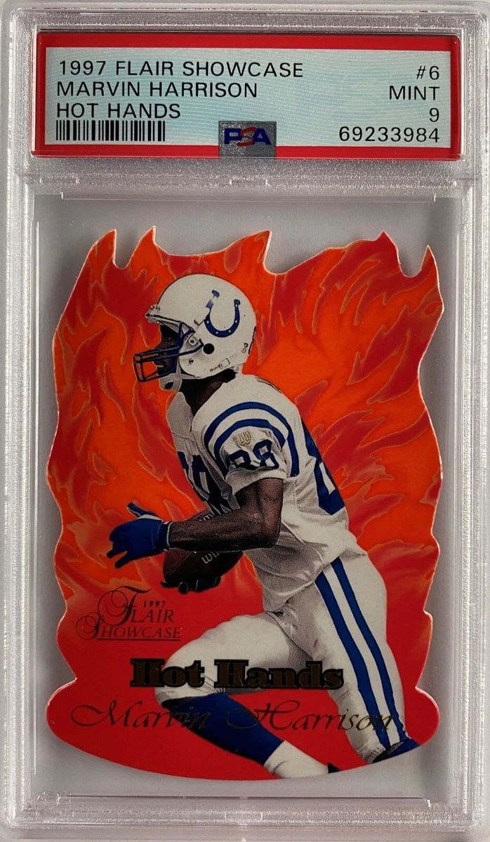 1997 Flair Showcase #6 Marvin Harrison Hot Hands Die-Cut Mint PSA 9