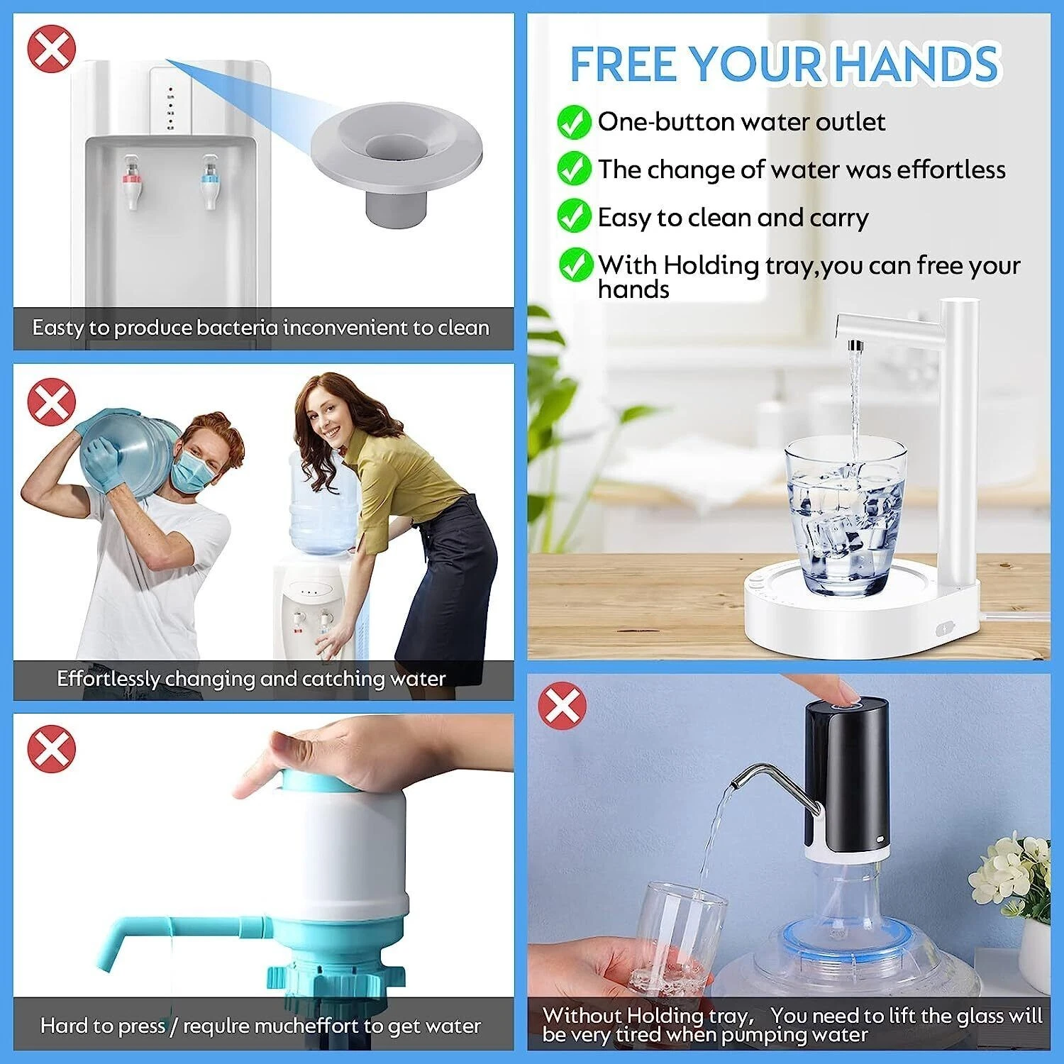 Dispensador de garrafa de &aacute;gua de mesa bomba dispensadora de &aacute;gua el&eacute;trica port&aacute;til - Foto 13 de 14