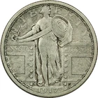 1917-D Type 1 Standing Liberty Quarter 25C, Very Fine VF