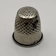 Vintage Sewing Thimble Metal Silver Tone Size 10