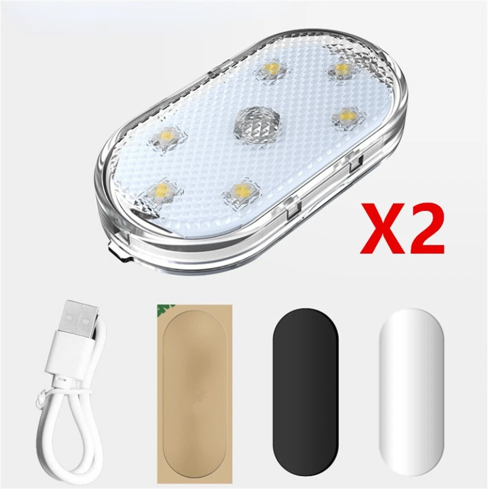 2x Luces de lectura interiores de coche 6LED luces con sensor táctil de dedo blancas para puerta domo Foto 3 de 4