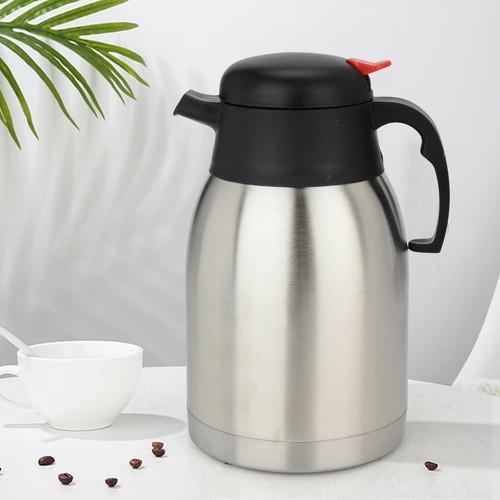 Thermoskanne Edelstahl 1.5 Liter Isolierkanne Kaffee Tee Kanne Einhandautomatik - Bild 10 von 19