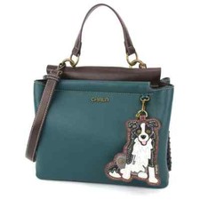 NUOVA borsa a tracolla Chala borsa turchese blu vegan regalo border collie cane