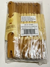 12 Pc Mrs. Anderson's Baking 51004 Oven Rack Push Pull Stick 11” Natural Bamboo