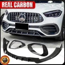 REAL CARBON Front Bumper Lip Splitter Vent Cover For Benz H247 GLA200 GLA35 