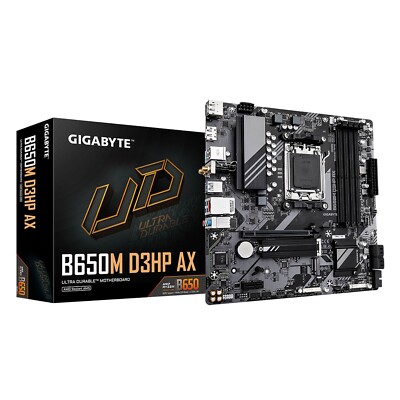 Gigabyte B650M D3HP AX AM5 Micro-ATX Motherboard 4x DDR5 HDMI Wi-Fi 6E DDR5