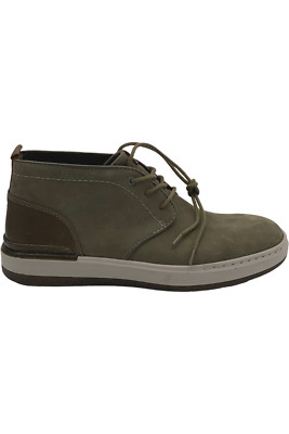Earth Elements Men's Casual Leather High-Top Sneakers Abound Taupe