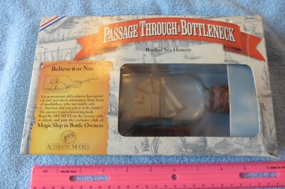 Vintage Authentic Models Ship in a Bottle Passage Through a bottleneck SB033