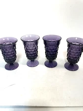 Fostoria American JUICE glasses, Amethyst, Purple, irradiated, Set of 4