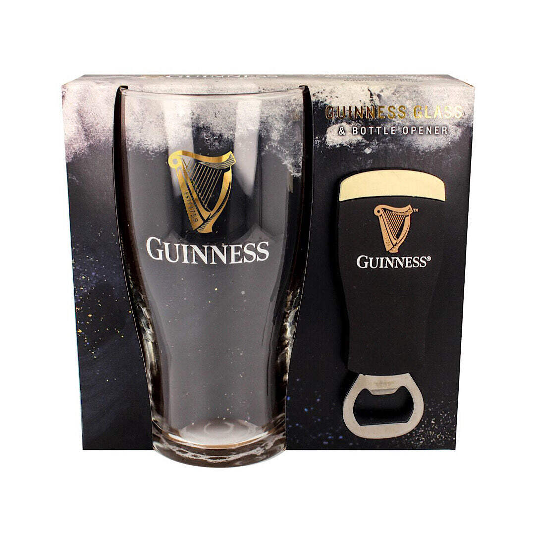 Guinness Pint Glass & Guinness Bottle Opener Gift Set