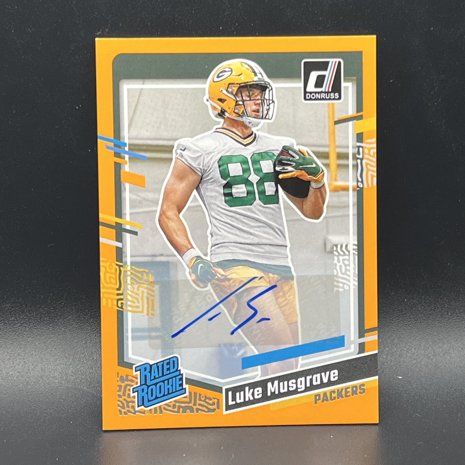 Luke Musgrave 2023 Panini Donruss RC Autographs Orange #337 Green Bay Packers