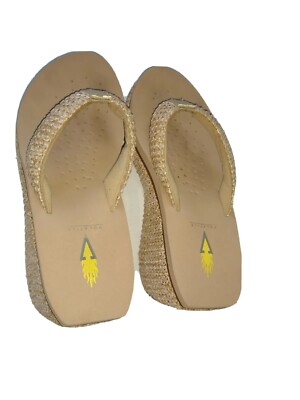 Volatile Womens Size 8 Brown Wedge Espadrilles Flip Flop Thong Sandals Shoes
