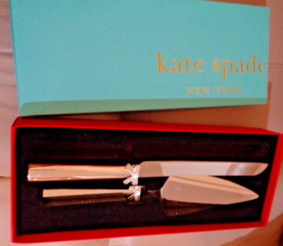 Lenox Kate Spade Grace Avenue 2 Piece Silverplate Dessert Cake Serving Set 1st Q