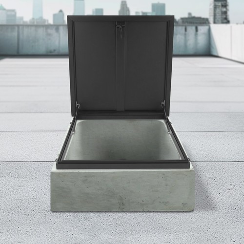 Trappe de toit 31,5'' L x 31,5'' W trappe d'accès au toit 90° porte de sécurité toit noir - Photo 18/18