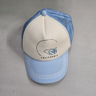 Roxy Women Trucker Hat ONE SIZE Light Blue White Snapback California READ