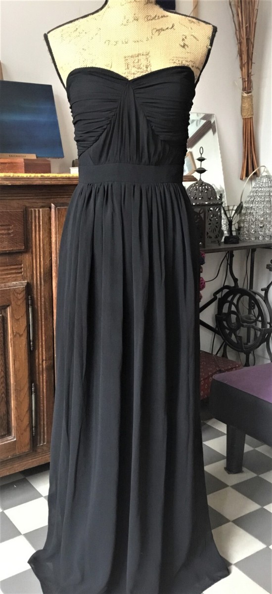 Robe De Bal Bustier Etam Noire Taille 38 - Maxi Longueur - Neuve Sans étiquettes