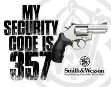 Letrero de metal mi código de seguridad 357 Smith & Wesson segunda enmienda armas de fuego decoración regalo