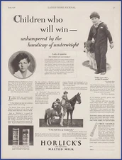Vintage 1928 HORLICKS Malted Milk Drink Ephemera 20's Print Ad