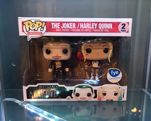 Funko Pop JOKER & HARLEY QUINN 2-pack Suicide Squad FYE Metallic Exclusive